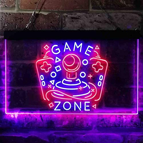 Arcade Game Zone Dual LED Neon Light Sign